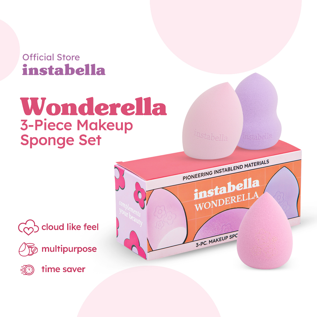 Instabella Wonderella Piece Makeup Sponge Set Colorful Lightweight