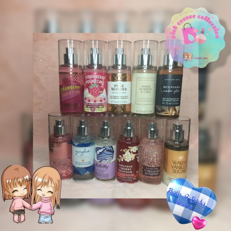 Bath and Body Works Mist Travel Size 75ml/88ml Shopee Philippines