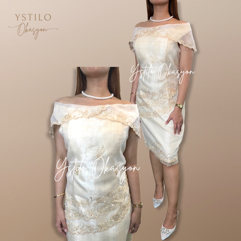 Off shoulder sale filipiniana dress