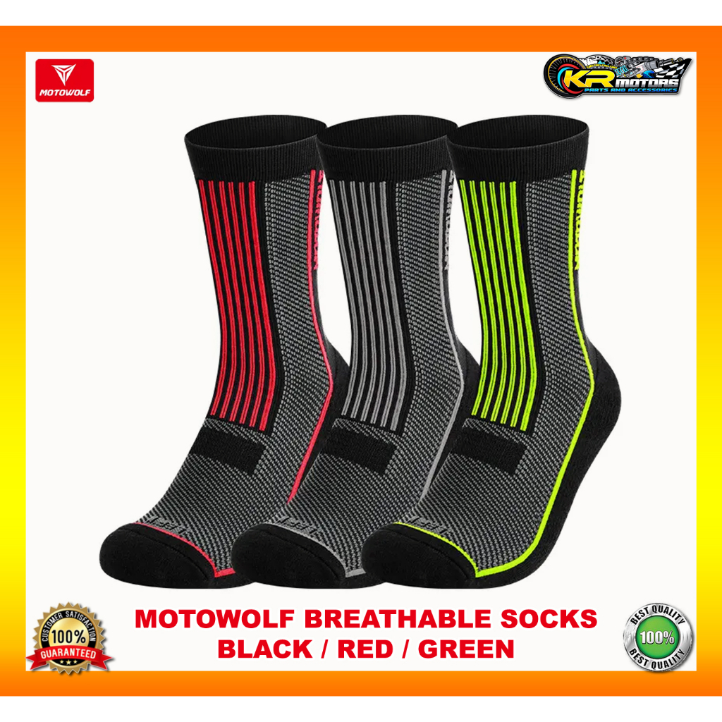 Motowolf Breathable Socks for Motorcycle Riders, Riding Gear Protection ...