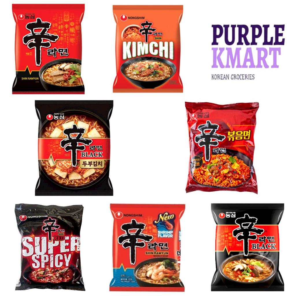 NONGSHIM SHIN RAMEN FLAVORS: SHIN ORIGINAL/SHIN BLACK/SHIN RED SPICY ...