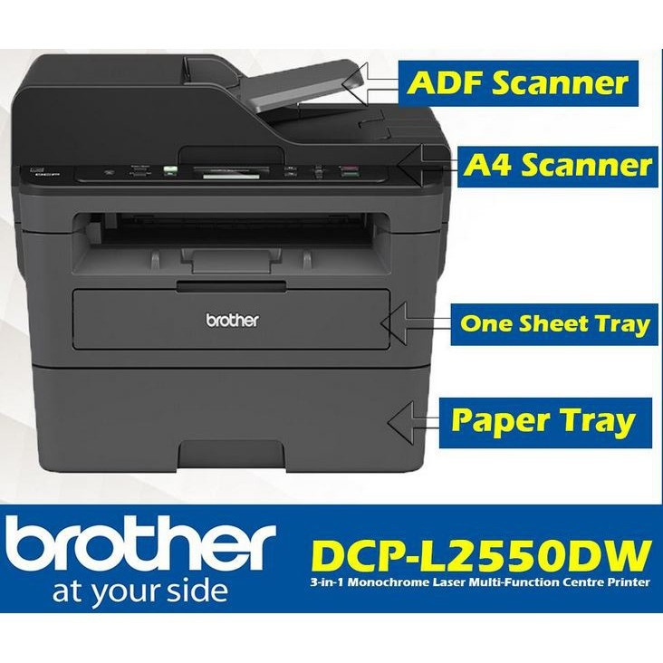 Brother Dcp L2550dw Laser Printer Scanner Copier Wifi Shopee Philippines 5025