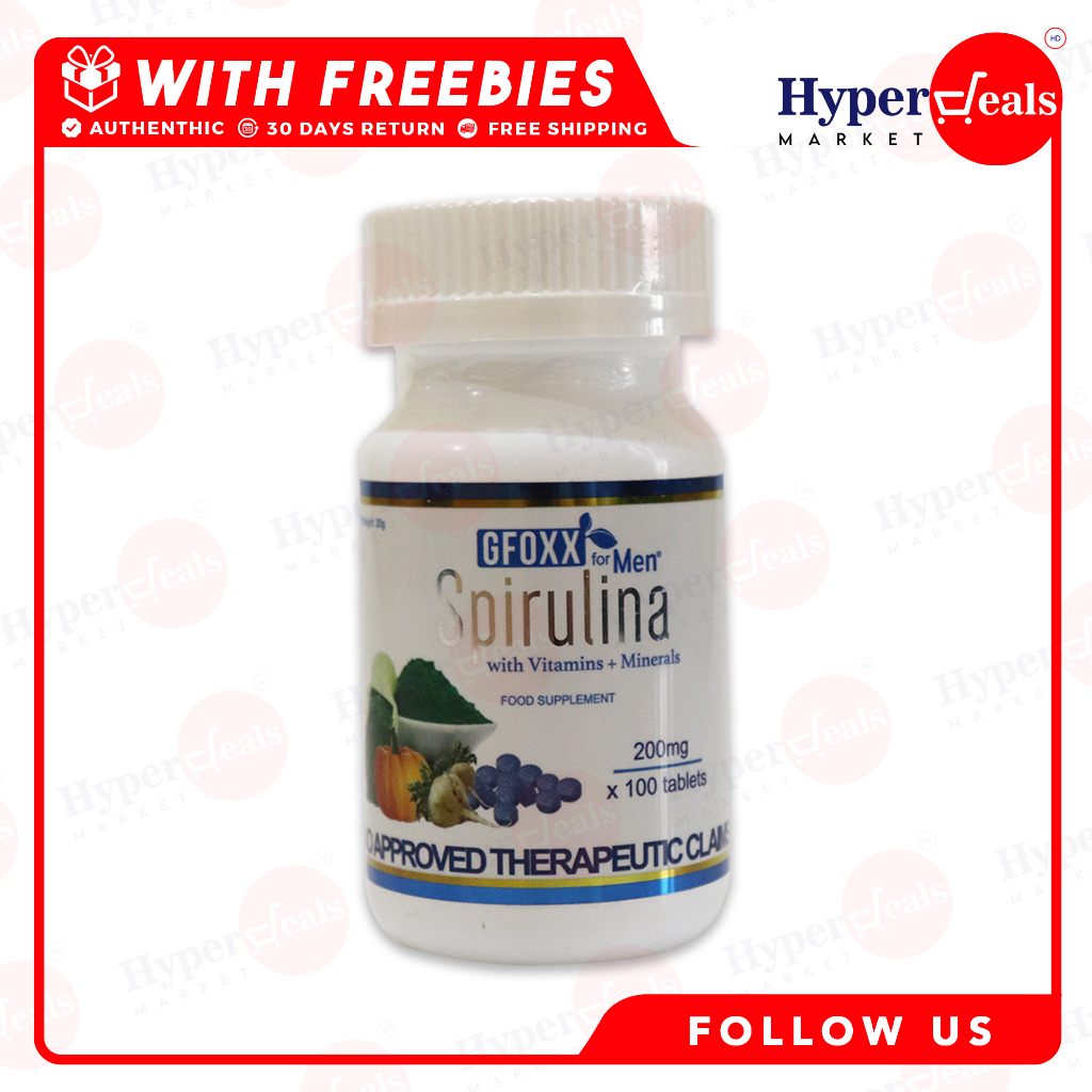 Gfoxx Spirulina for Men with Vitamins and Minerals 100 tablets Shopee