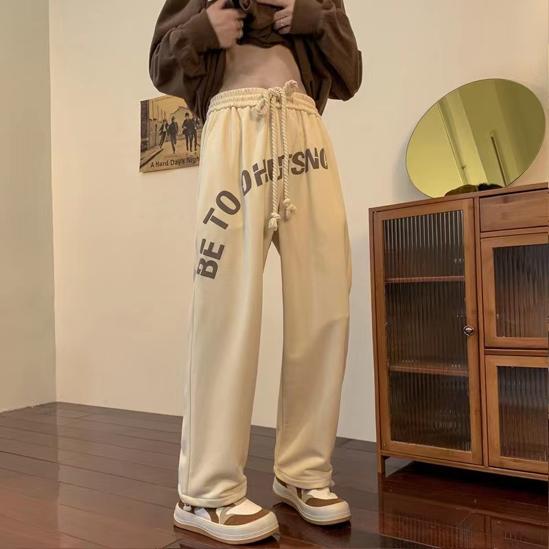 Aesthetic pants for men cotton wide leg loose straight cut pants Korean  sweatpant slocks pants fashion sweatpants