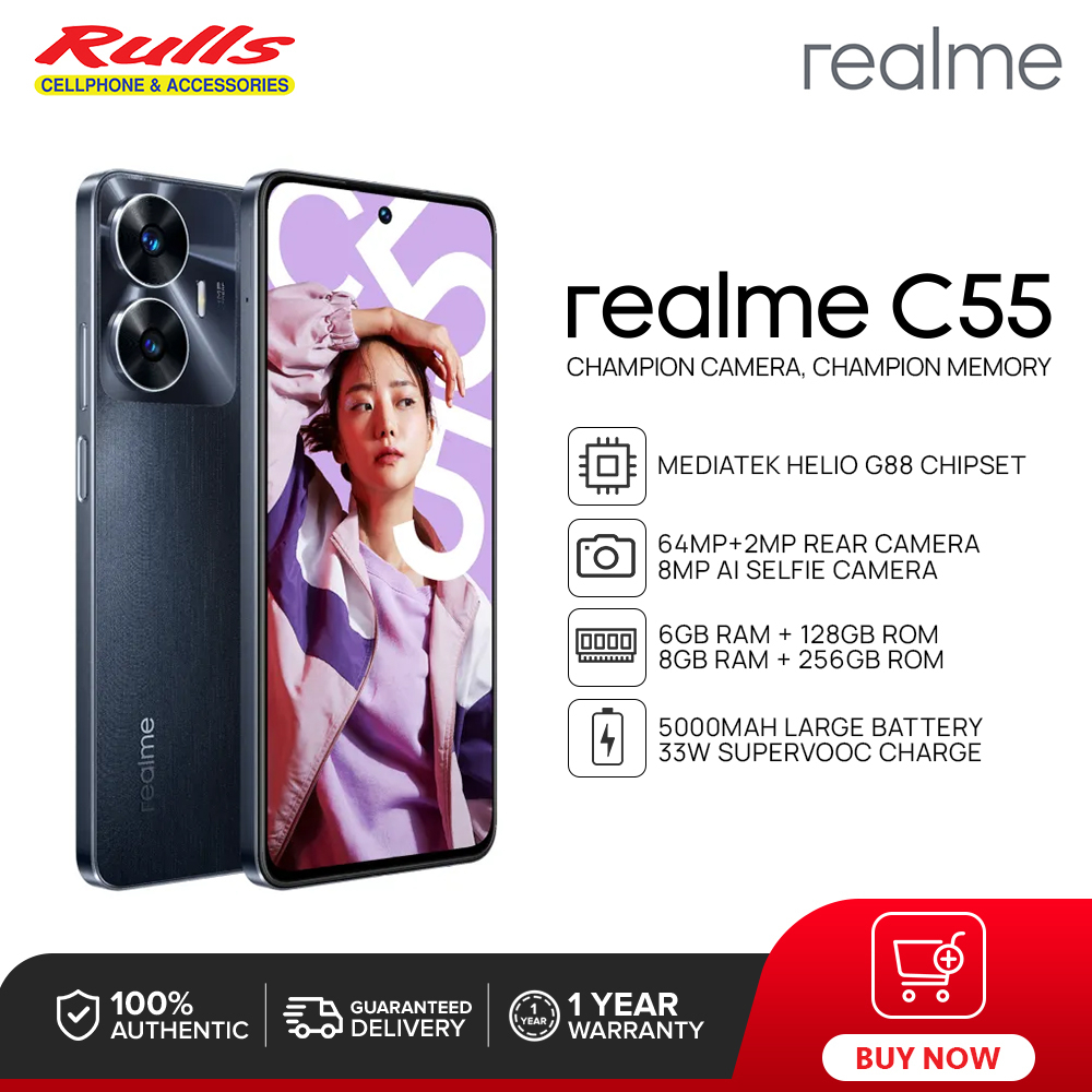 Realme C55 Smartphone 6gb128gb 8gb256gb Mediatek Helio G88 64mp Ai Camera 90hz 8975