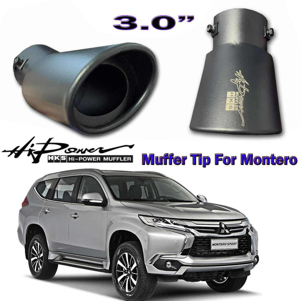 Mitsubishi Montero Sport MATTE BLACK HKS 3" MUFFLER TIP Curved