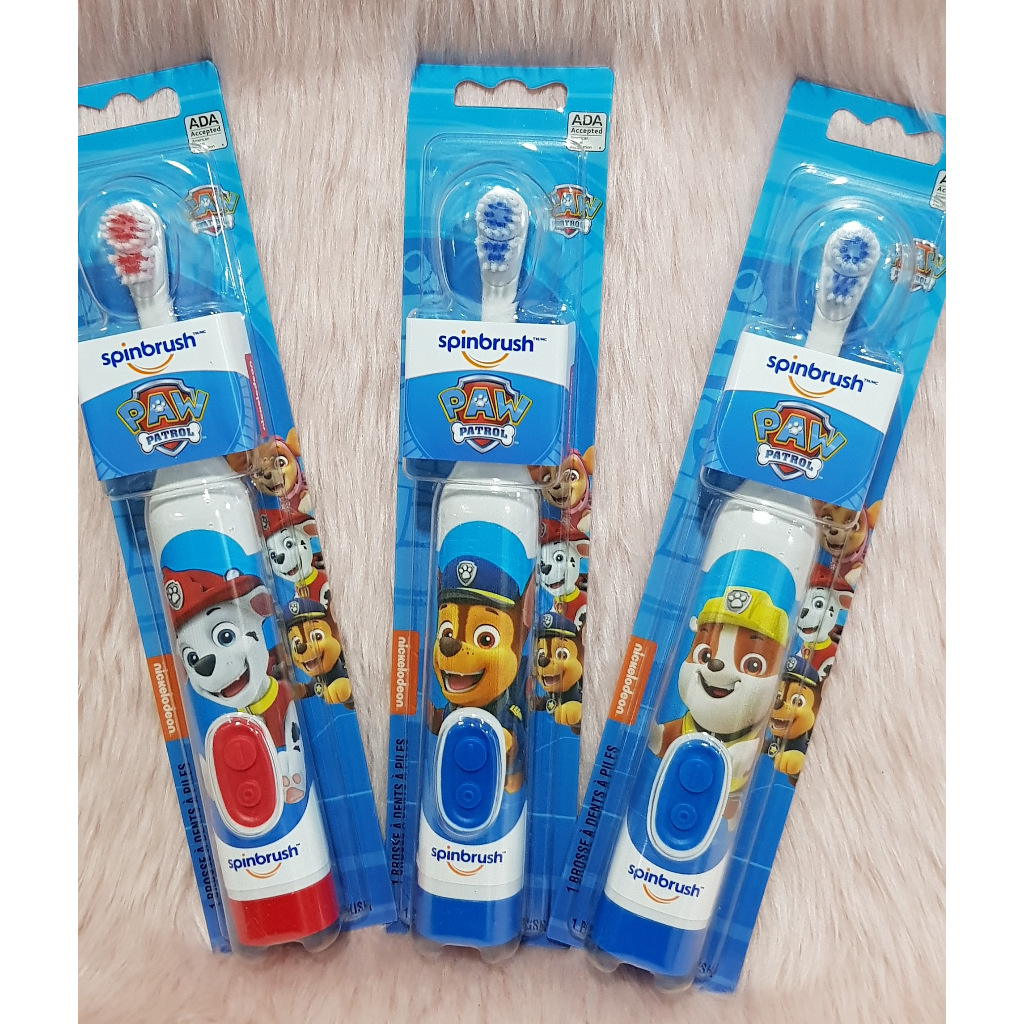ARM & HAMMER Kid’s Spinbrush Paw Patrol Electric Battery Toothbrush, Chase, Rubble, Marshal, Sky
