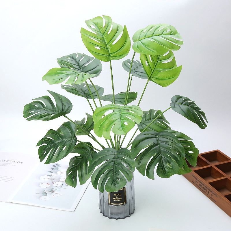 Artificial Plants decor plastic plants Tropical Plants Monstera Leaves