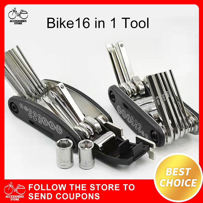MTB Bike 16 in 1 Tools Road Bicycle Allen Wrench Pocket Tools Repair Tool set Multifunction