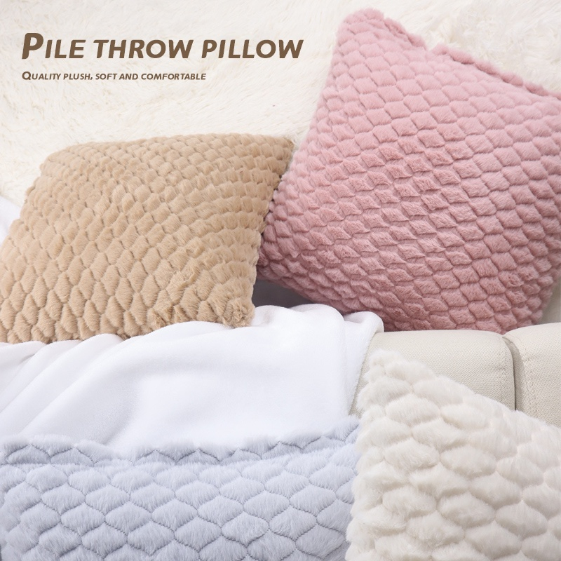COD Faux Fur Throw Pillow Case 18x18 Inches HS01 Pillow Case for Sofa