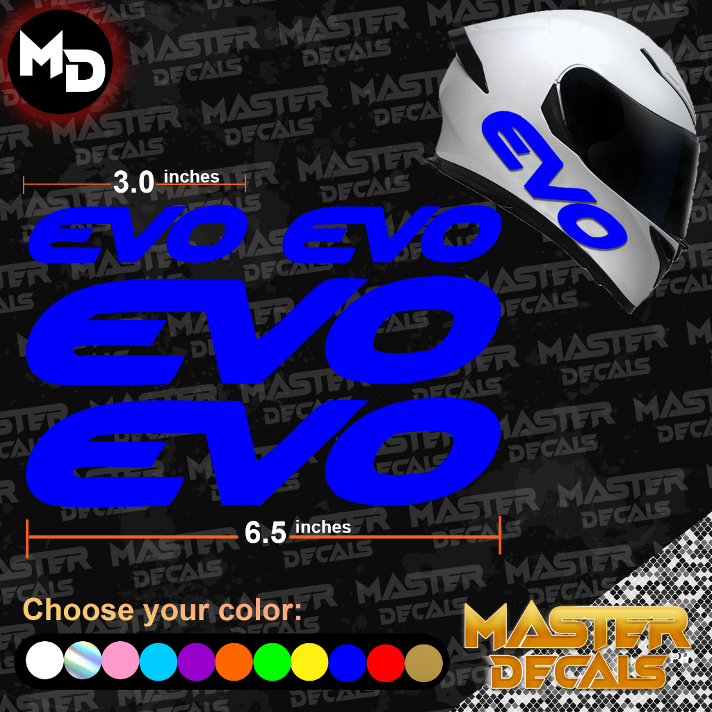 evo helmet sticker set machine cut Original size waterproof | Shopee ...