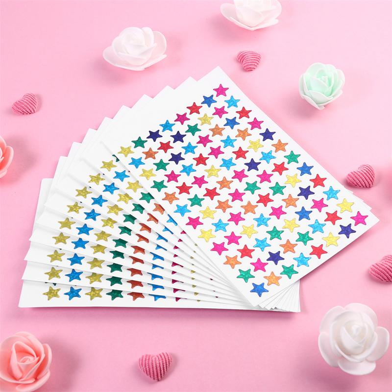 960PCS Star Shape Stickers Self Adhesive Colorful Sparkle Star Stickers ...