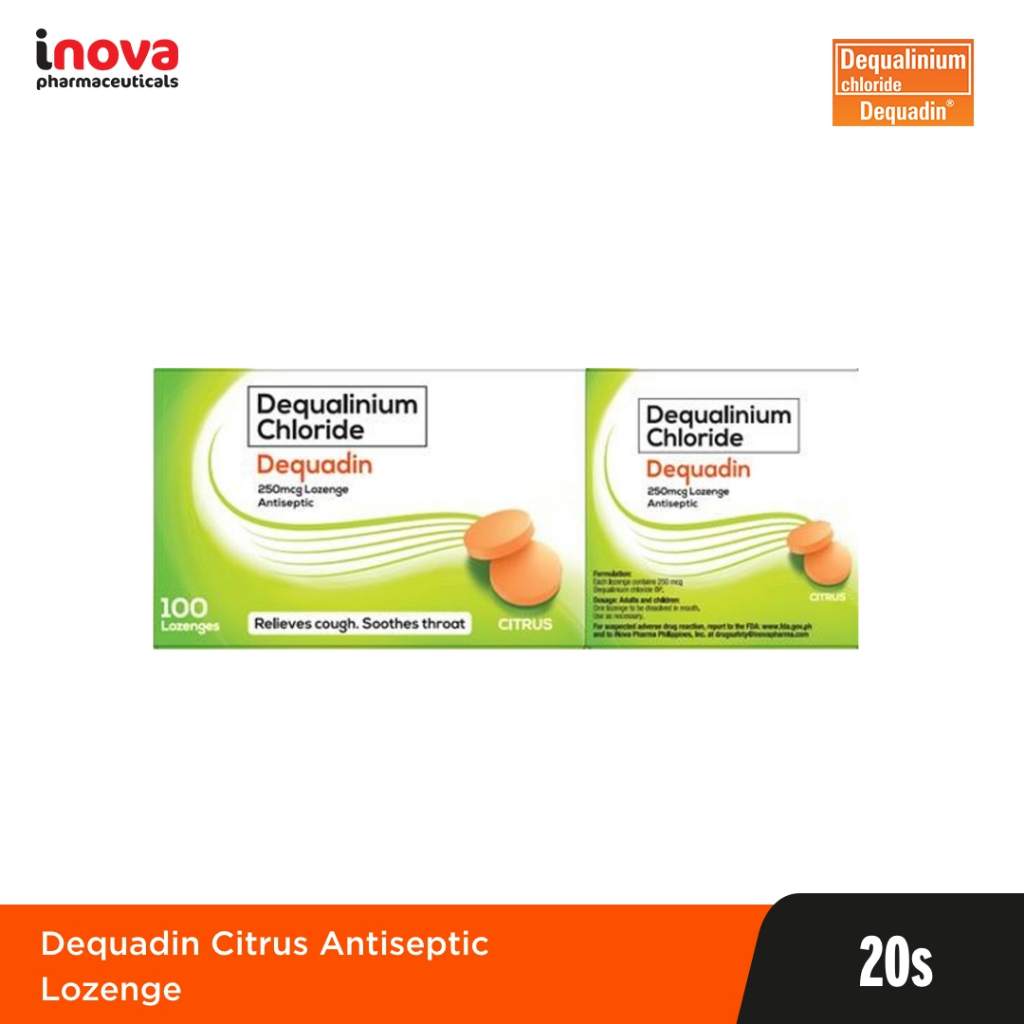 Dequadin Citrus Antiseptic Lozenge 250mcg 20s | Shopee Philippines