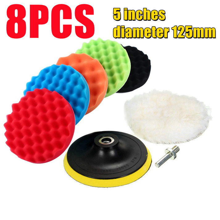 11/8/5PCS Buffing Waxing Polishing Sponge Pads Kit Set For Car Polisher ...