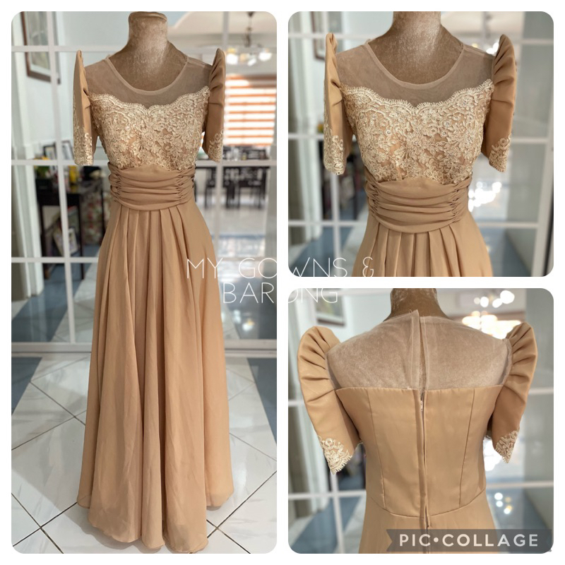 Modern Filipiniana Full Lace Top Dress - Claudia MR6 For Sale – Barong World