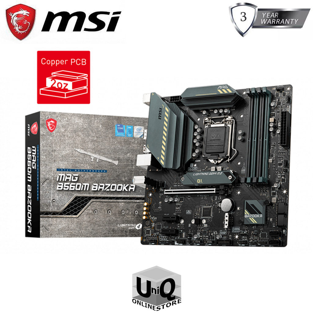 MSI MicroATX Motherboard MAG B560M Bazooka, Intel B560 Chipset, 2x M.2