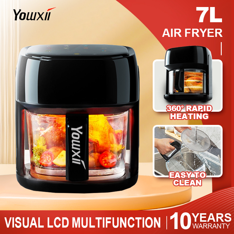Yowxii Visual LCD Air Fryer 7L Multifunction Oilfree Non Sticky Pan