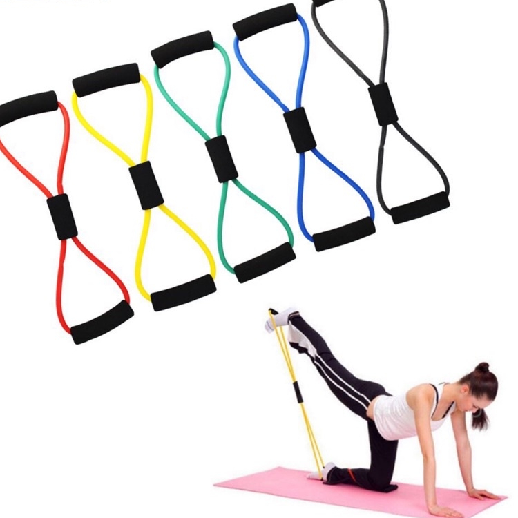 8Type Elastic Tension Rope Gym Fitness Sport Rubber Loop Pull Rope
