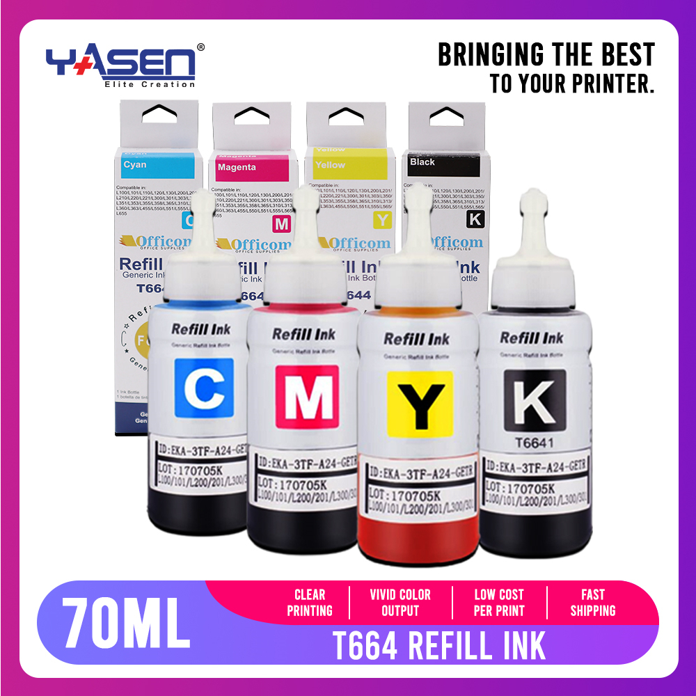 664 T664 Ink Epson T664 Refill Ink for EcoTank ET2650 ET2500 ET4500