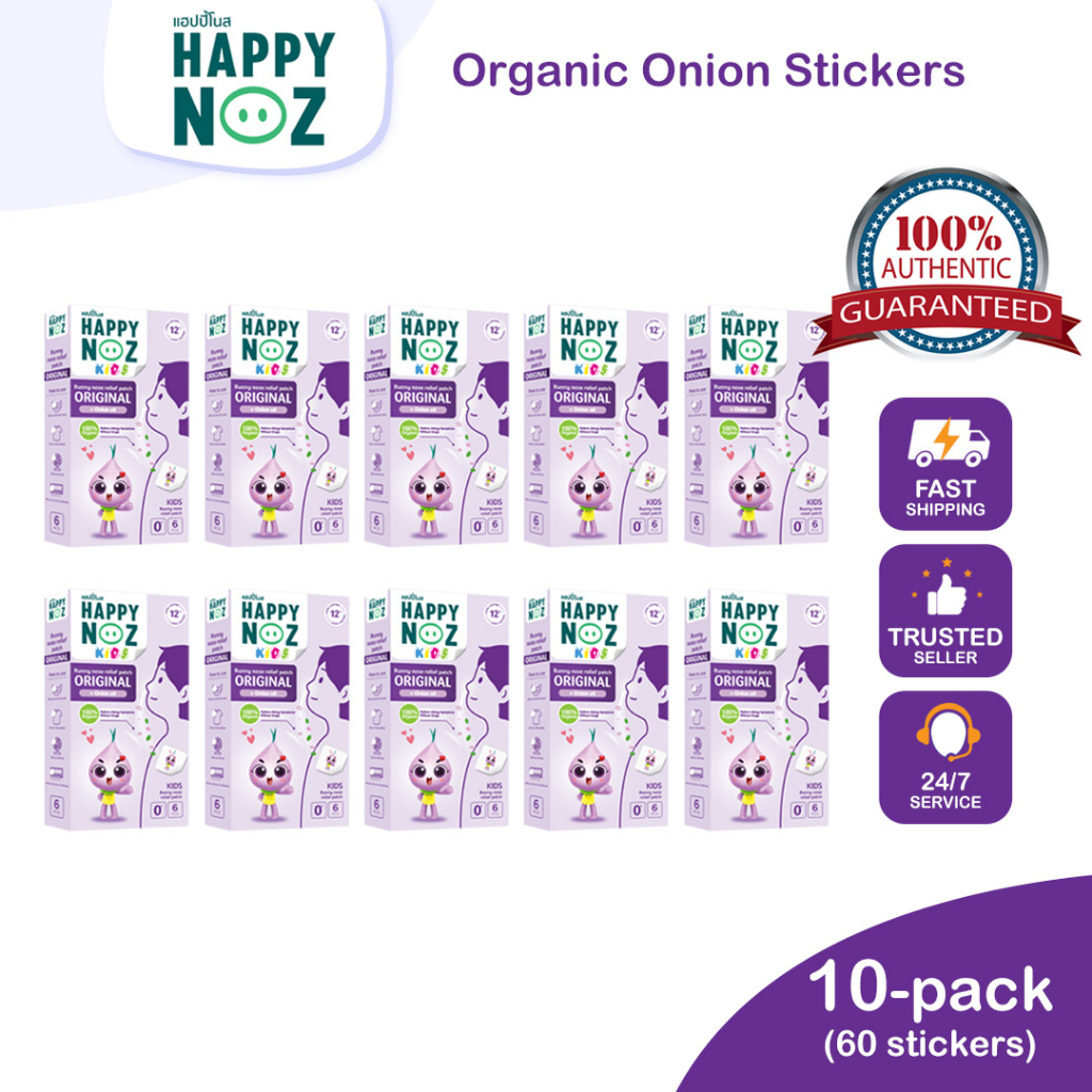 Happy Noz 100% Organic Onion Sticker Purple box Viral Infections - 10 ...