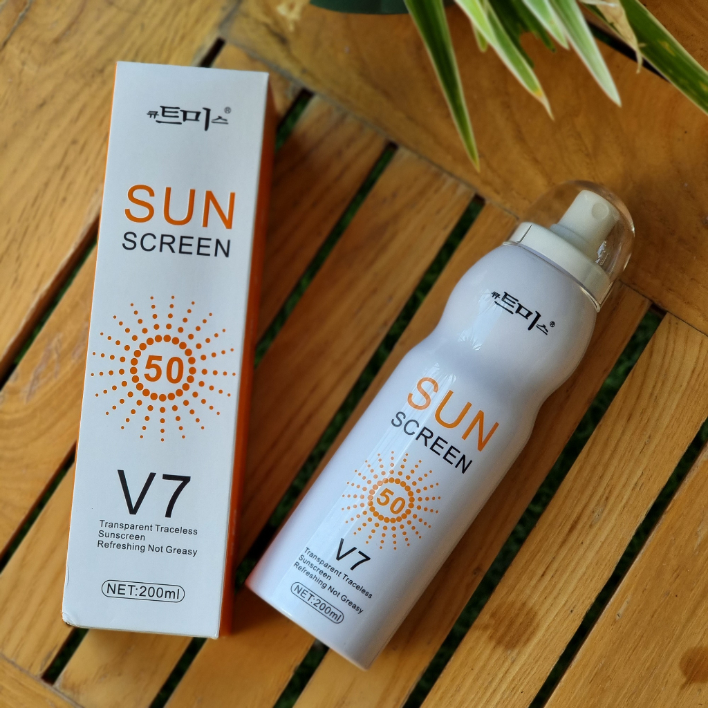 V7 Korean Sunscreen Spray Lotion SPF50 Instant Whitening 200ML Shopee