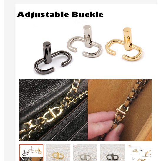 Adjustable Metal Buckle Chain Strap Length Adjustment Shorten for