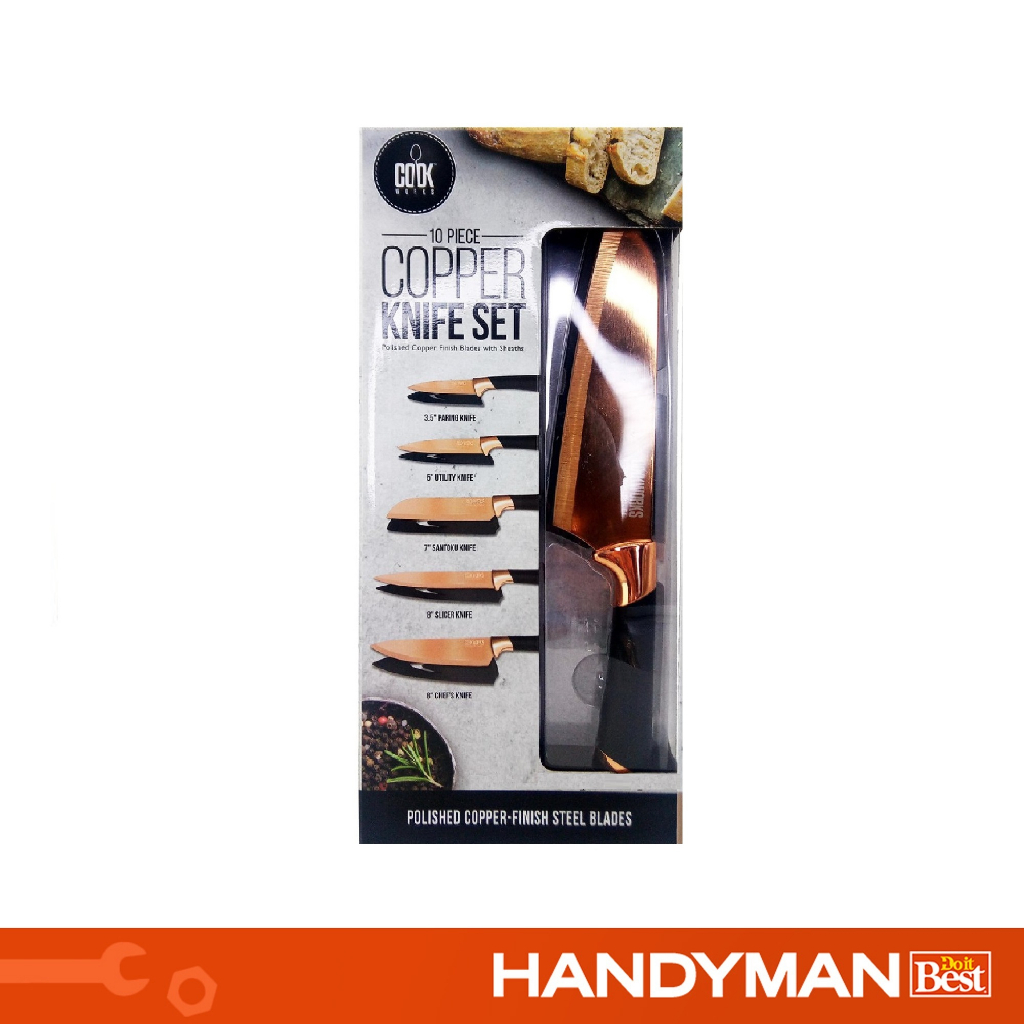 Cook Works 10Piece Copper Finish Knife Set with Sheaths Shopee