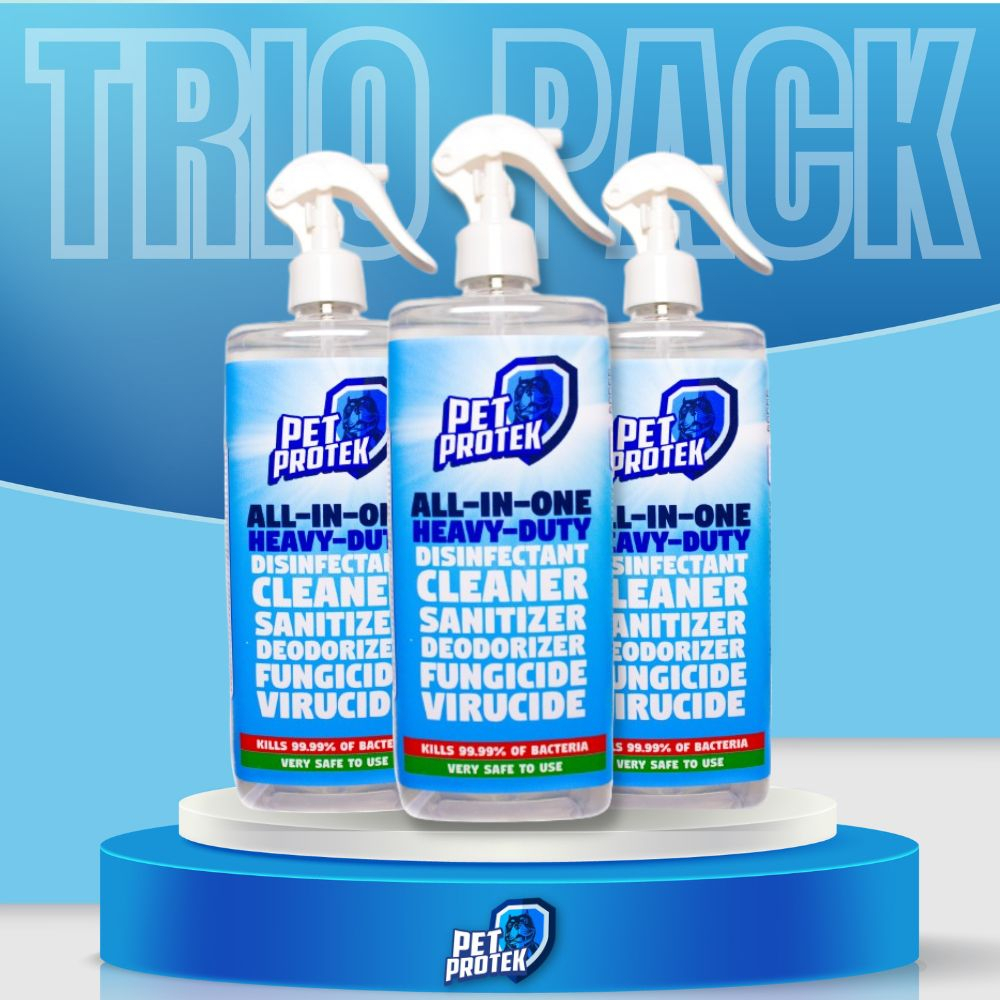 PET PROTEK DISINFECTANT SPRAY 1 Liter (Trio Pack) Pet Dog Cat Cleaner