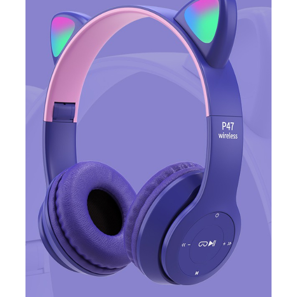P47M or VIV23m [Good Quality] Bluetooth Headphones w/ Cat ears Headset