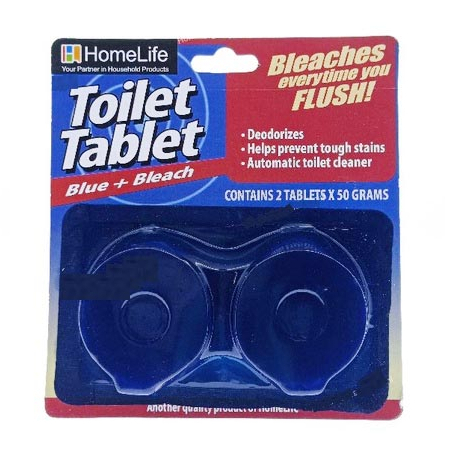 Toilet Tablet Deodorizer Toilet Coeaner Stain Preventer Blue + Bleach ...
