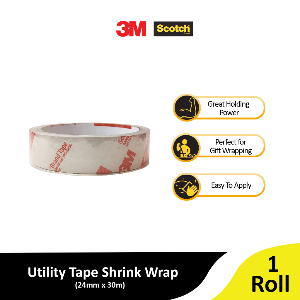3M Scotch Utility Tape Shrink Wrap, 24mm x 30m [MSUT2430] Shopee