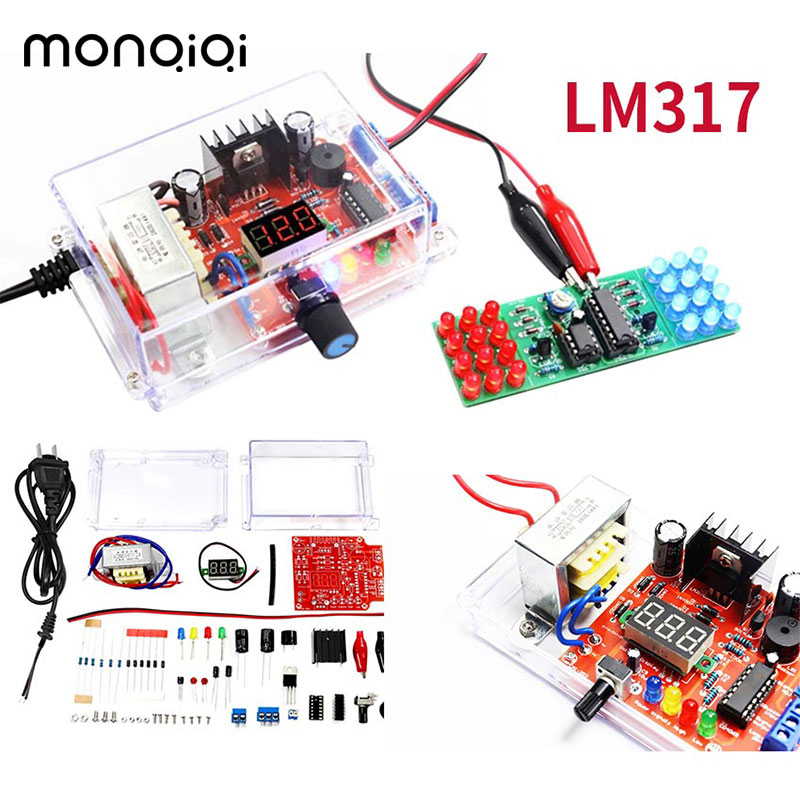 LM317 Adjustable Power Supply DIY Electronic Kit Regulated Voltage PCB ...