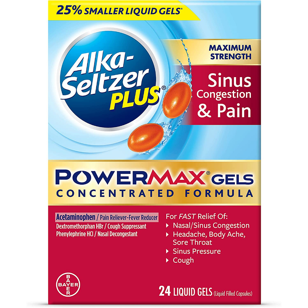 AlkaSeltzer Plus Maximum Strength Sinus Congestion Powermax Gels