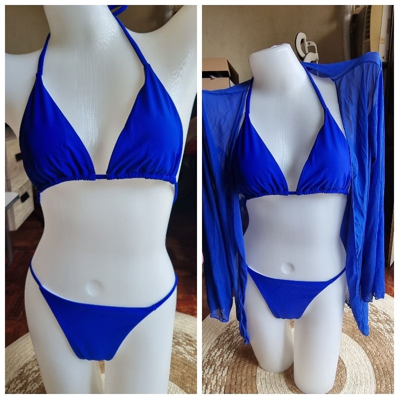 Medium Royal Blue Bikini with Cover Up Shopee Philippines