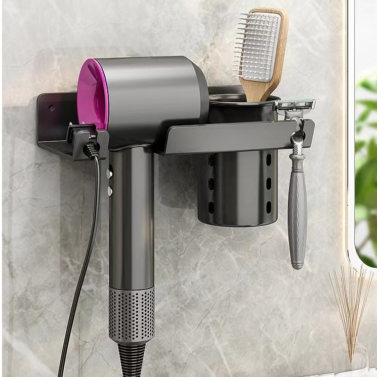 Spot Multifunctional Space Aluminum Blower Curling Iron Storage Rack