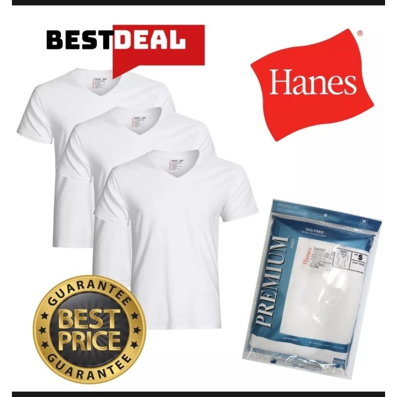 HANES PREMIUM T-SHIRT 100% COTTON ORIGINAL 3IN1 PACK UNISEX