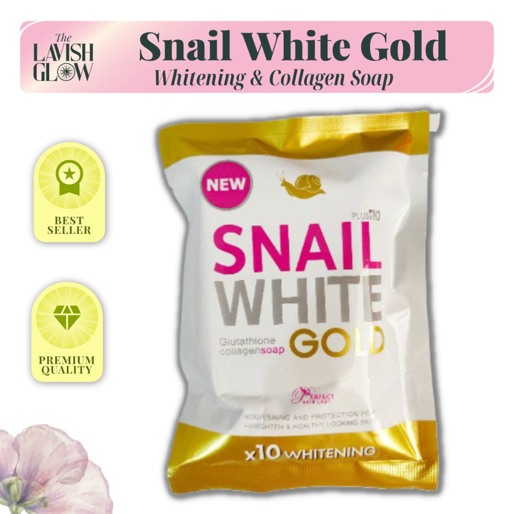 WHITE GLUTATHIONE COLLAGEN SOAP /GOLD/Perfect Skin Lady Snail White