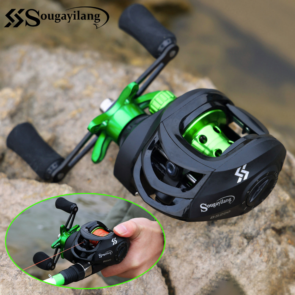 Sougayilang Baitcasting Vishaspel, 11 1BB Baitcsters - 8,2 kg - Koolstofvezel dragee - Magnetisch remsysteem 7.0:1 - Visserij haspel voor zoetwater en watervissen