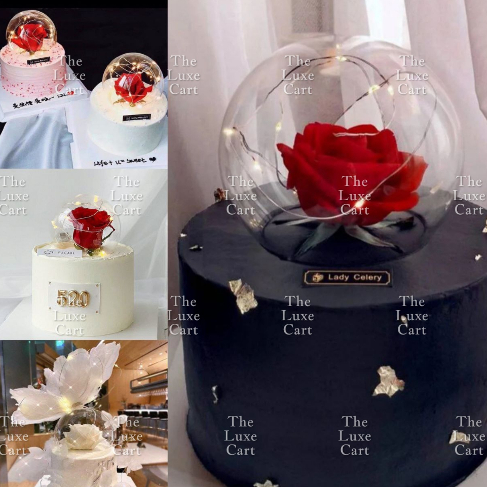 Glass Crystal Ball Plastic Ball House Display Cake Topper DIY Birthday Wedding Party Decoration