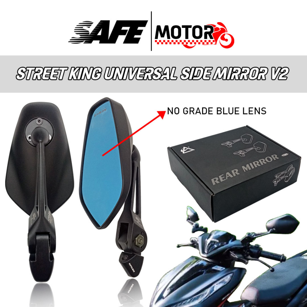 STREET KING UNIVERSAL SIDE MIRROR V2 BLUE LENS ONLY MADE IN THAILAND ...