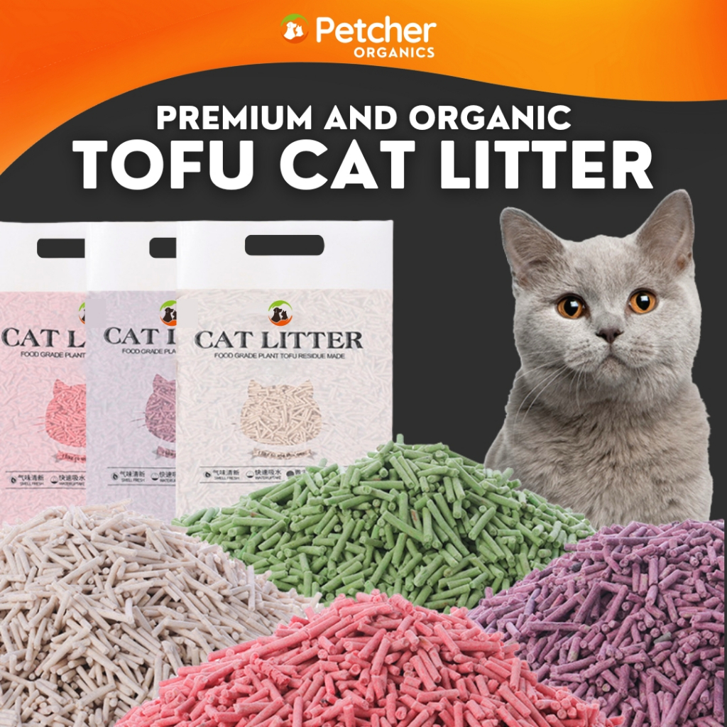 Petcher Organics Tofu Cat Litter Sand 6L Flushable Cat Sand Peach Tofu Residue Made Kitty Litter