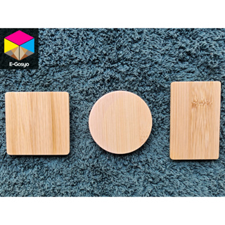 10Pcs Unfinished Wood Coasters, Blank Wooden Coasters with Non-Slip Mat,  Round Coasters Wood Kit for