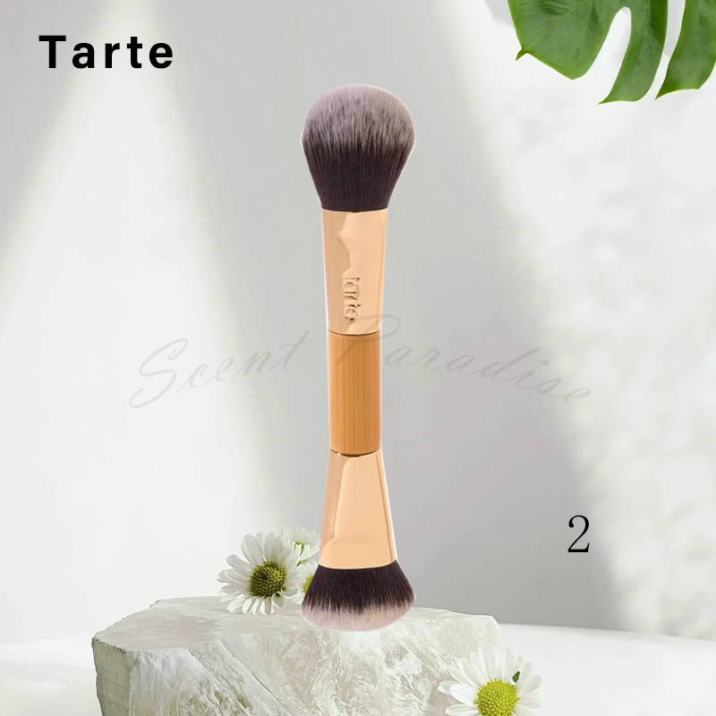 Tarte 2 Double head Foundation Brush Contour Brush Bamboo Handle Makeup