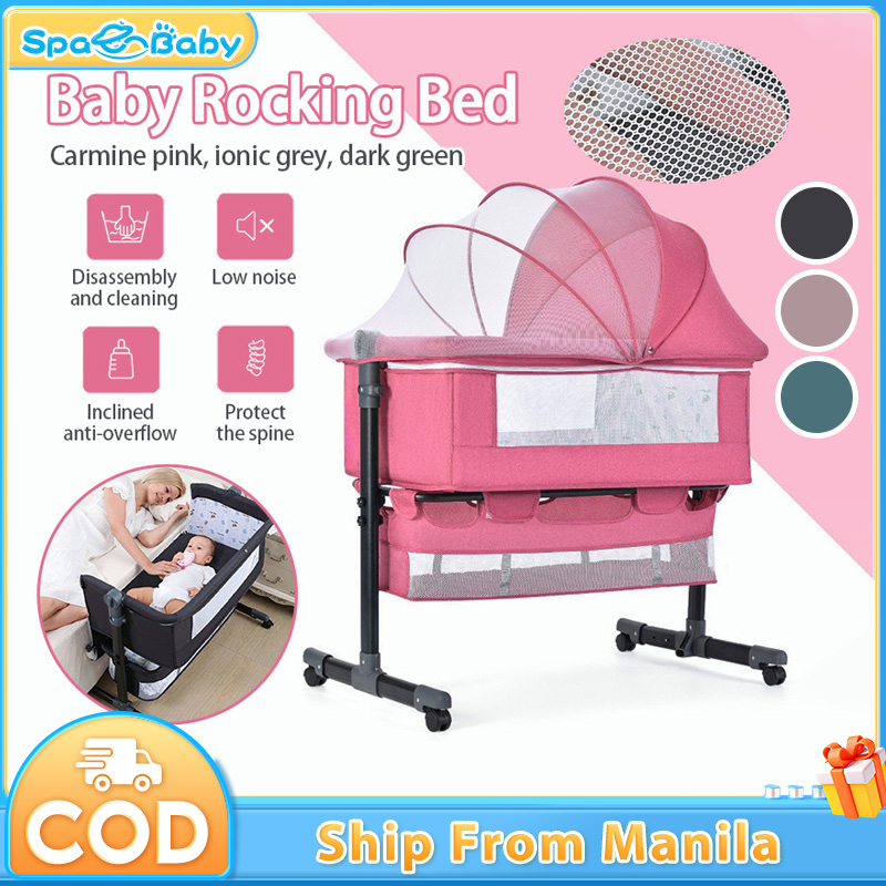 Baby Crib Rocker Bed Multifunctional Mobile Newborn Cradle Bed