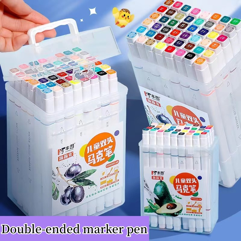 Dual Head Multi Color Pen Set Marker Brush Watercolor Drawing acrylic ...
