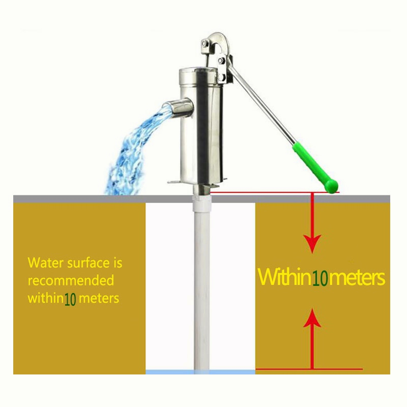 201 Stainless Steel Manual Water Pump Lift 10M Manual Deep Well Pump ...