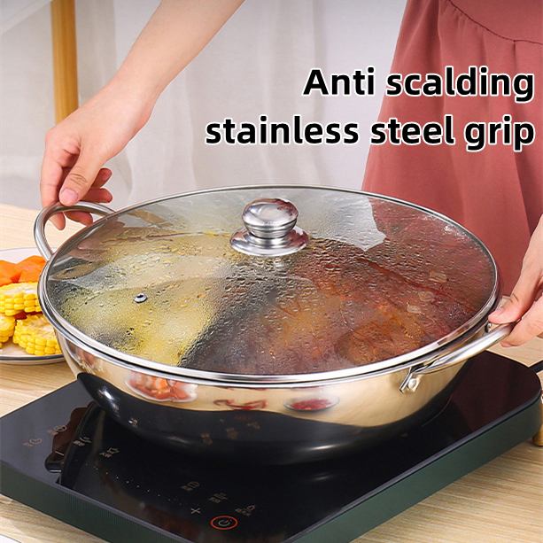 555 stainless steel divided grid Hot pot Fondue Hot Pot Cooking Pot ...