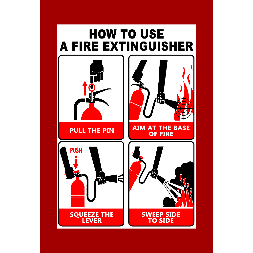 HOW TO USE FIRE EXTINGUISHER DESIGNS SIGN PVC TYPE OR PLASTIC LAMINATED ...