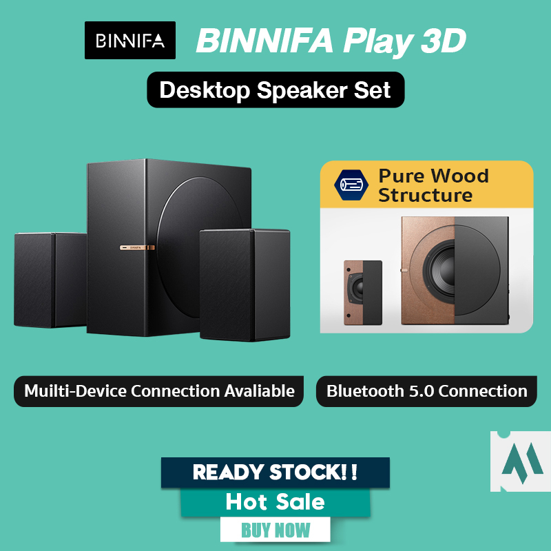 BINNIFA Wireless Soundbar 3D Desktop Speakers Subwoofer Bluetooth 5.0