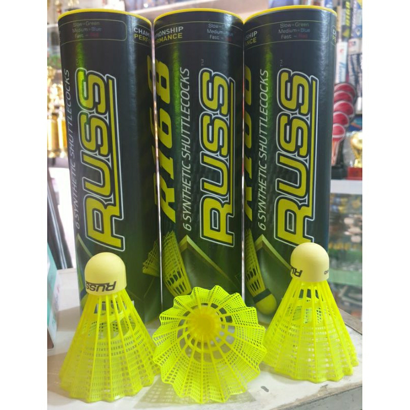 RUSS Shuttle Cock Synthetic (1 Tube/6pcs) for Indoor and Outdoor ( R168 ...